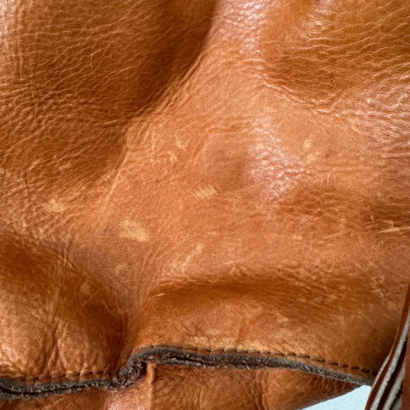 Puro Uta Pin Pin Leather Cross body Shoulder Bucket Bag Cognac - Picture 4 of 10